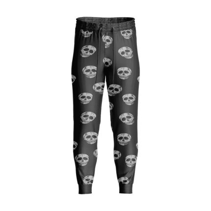 Sublimated Vintage Skull Pattern Trousers