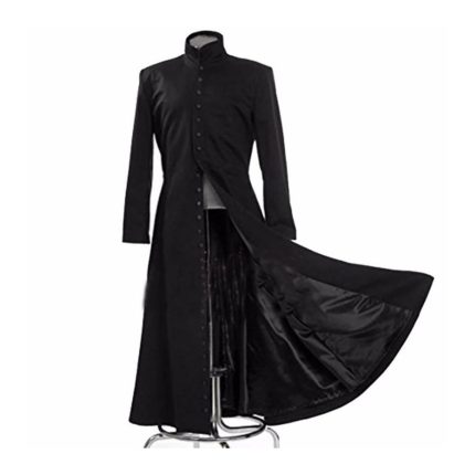 Neo-Matrix Heavy Duty Cotton Keanu-Reeves Black Gothic Cosplay Trench Coat