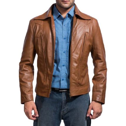 Old School Brown Leather Jacket