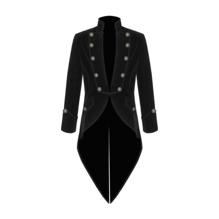 Men's Black Velvet VLADIMIR-TUXEDO Jacket Tail Coat Goth Steampunk Victorian