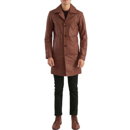 New-EFFE - BROWN LEATHER COAT