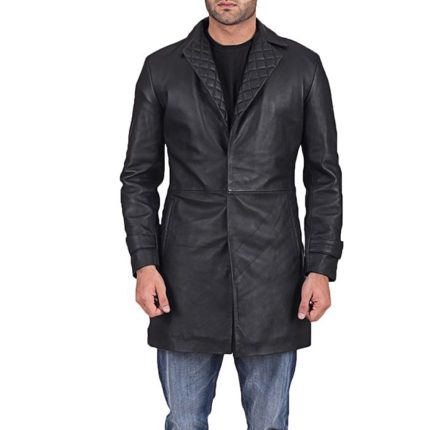 Infinity-Black Leather Coat