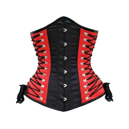 Ladies Satin Underbust PVC Corsets Steel Boned Satin Steampunk Corset Corsage