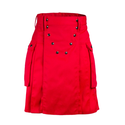 RED COTTON MODERN UTILITY KILT